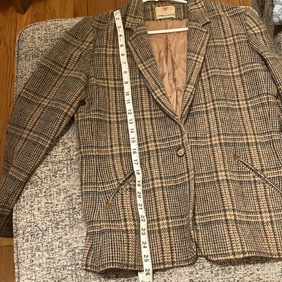 Vintage Tweed Plaid Wool-blend Blazer - Picture 7 of 9